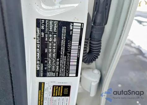 2017 Mercedes-Benz Glc 300 4Matic из США, поврежденный, VIN WDC0G4KB0HF165857